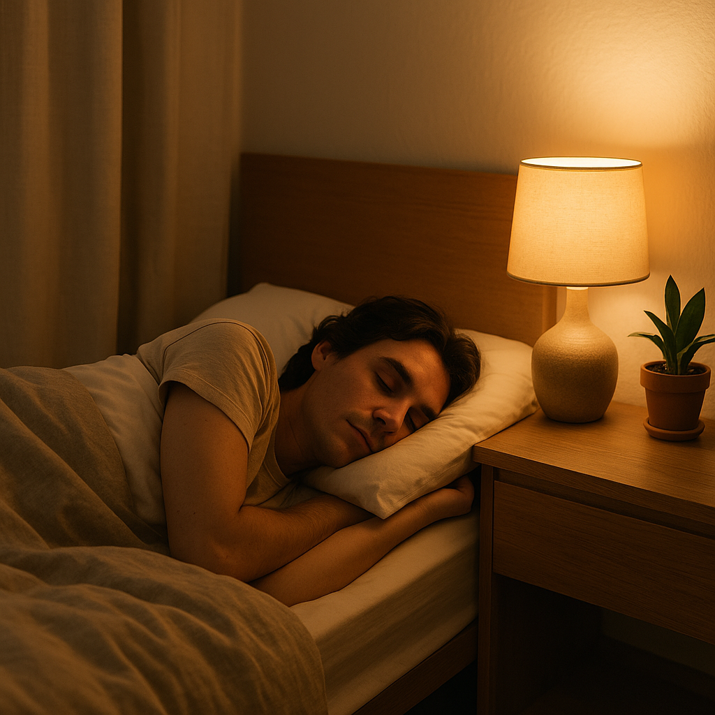 CBD oils improve sleep UK - person sleeping peacefully in bedroom